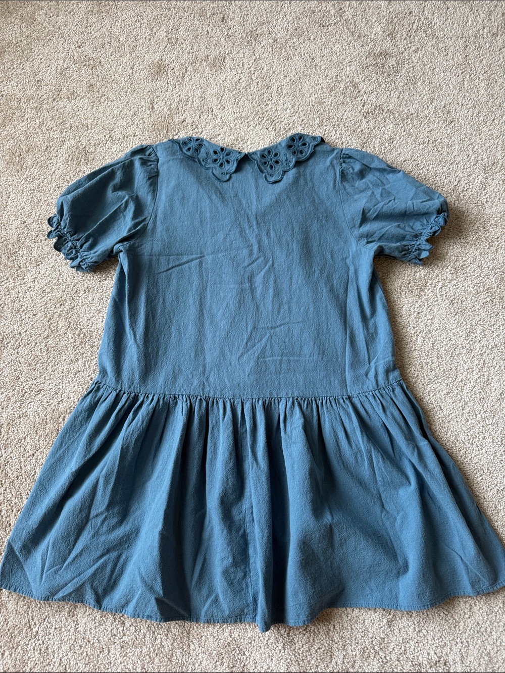 Tuckernuck Pomander Place French Blue Peter Pan Collar Eyelet Mini Dress - Picture 2 of 7